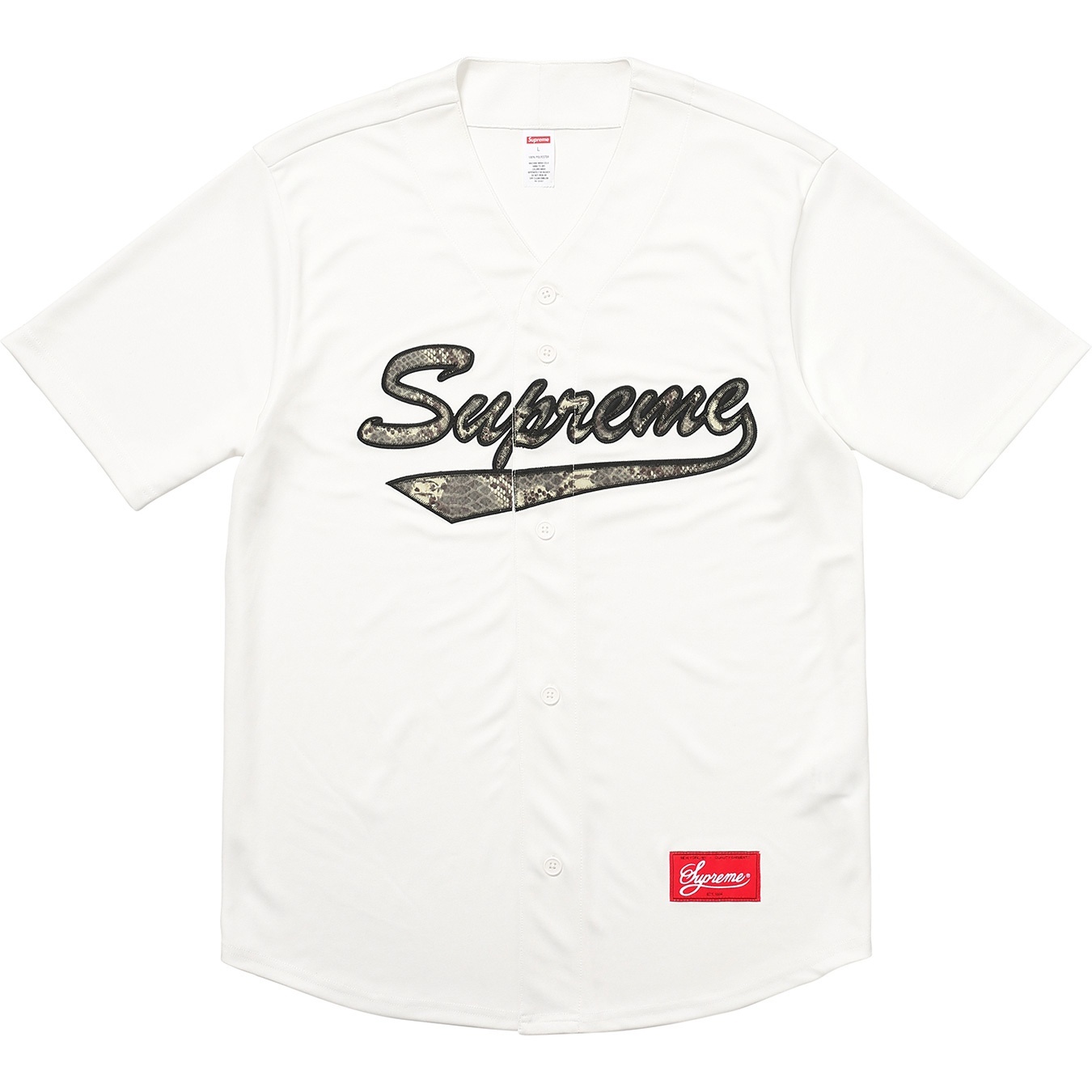 Snake Script Logo Baseball Jersey view 4